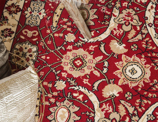 Country and Floral Kashan 9'x12' Rectangle Rouge Area Rug