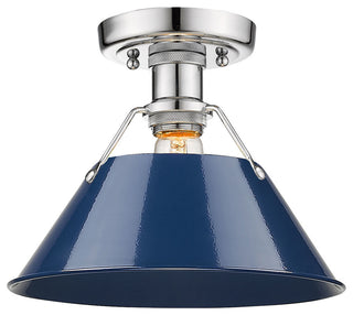 Golden Lighting 3306-FM CH Orwell 10"W Semi-Flush Ceiling Fixture - Chrome with