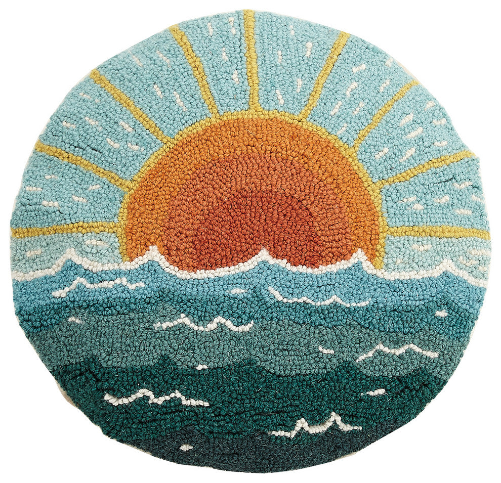 Circular Sun Seascape Hook Pillow