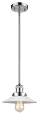 Halophane 1-Light Mini Pendant, Polished Chrome, Matte White Halophane