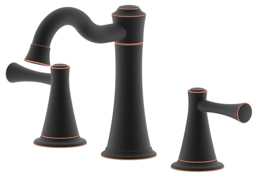 Konya Double Handle Oil Rubbed Bronze Faucet, Drain Assembly Without Overflow