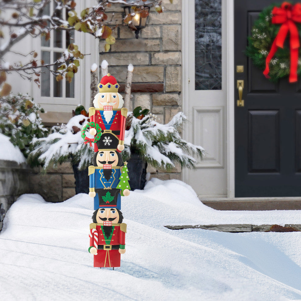 Metal Nutcracker Yard Stakes, 3-Piece Set