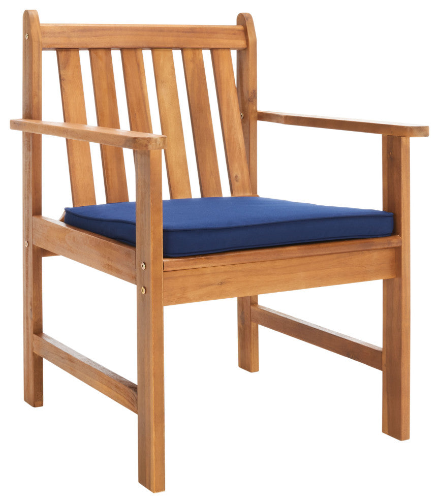 Safavieh Burbank 4-Piece Indoor-Outdoor Living Set, Natural/Navy