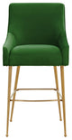 Beatrix Green Velvet Counter Stool, Gold Legs
