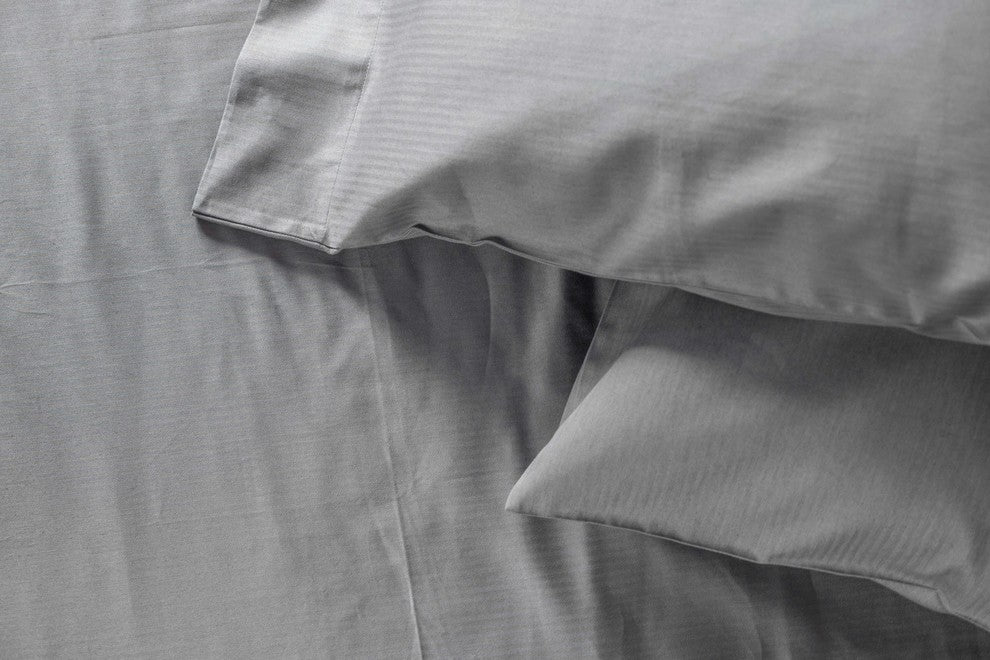 Herringbone Solid Sheet Set, Charcoal, King