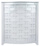 Oceanstar Bowed Front Veneer Wood Laundry Hamper With Interior Bag, White