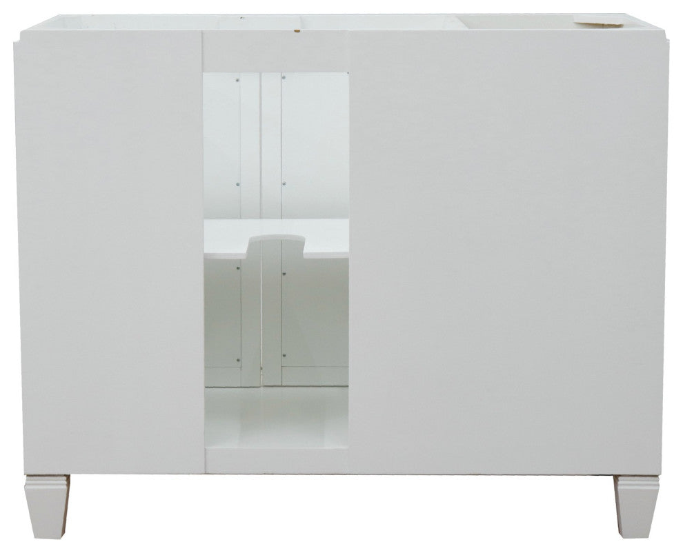 43" Single Vanity, White Finish With White Carrara