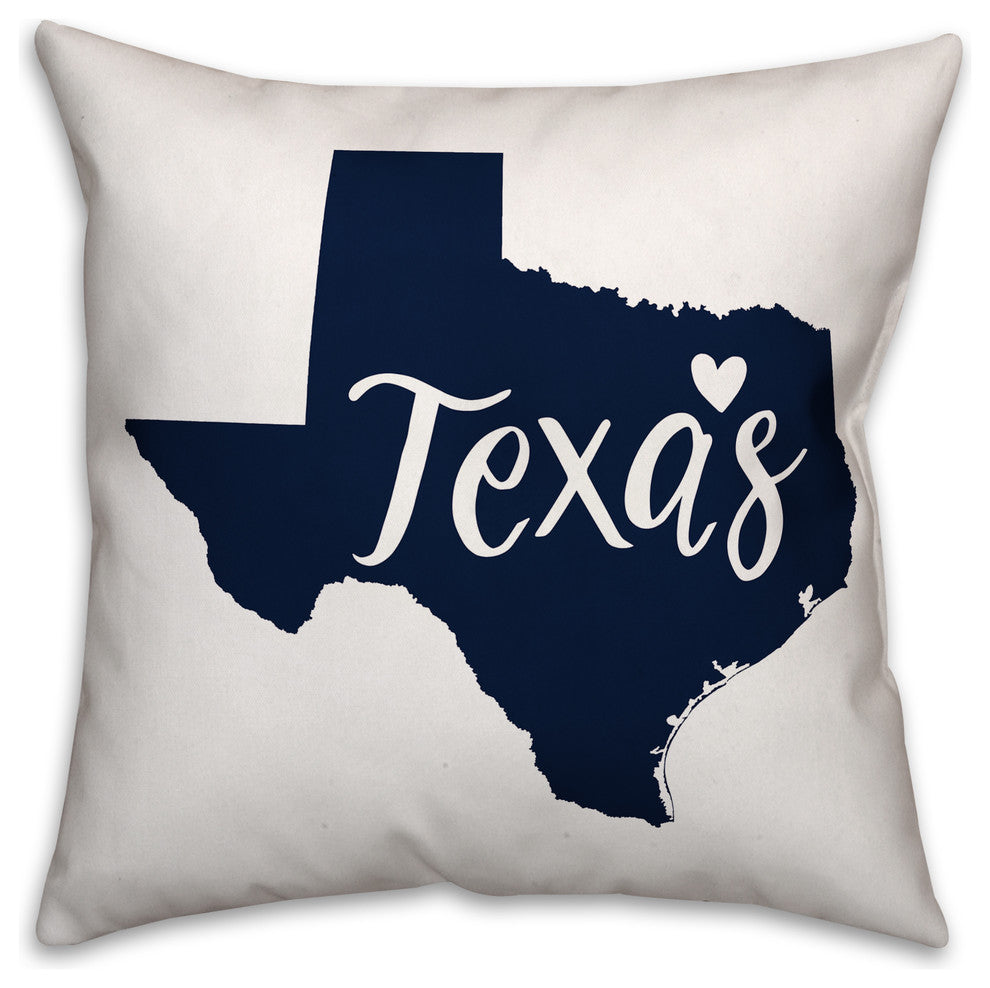 Blue and White Texas Pride 16x16 Spun Poly Pillow