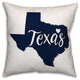 Blue and White Texas Pride 16x16 Spun Poly Pillow