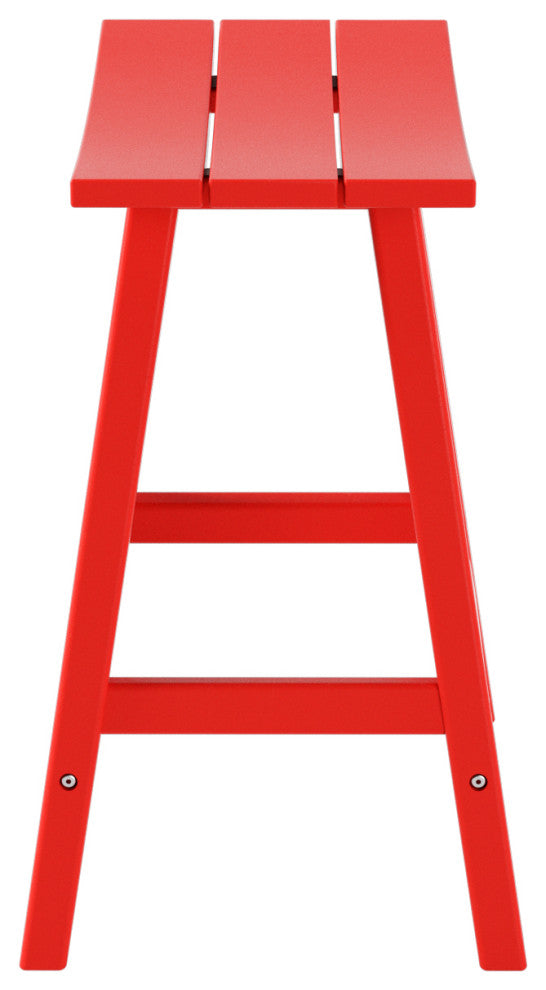 WestinTrends 24" Outdoor Patio Adirondack Plastic Counter Stool, Saddle Seat, Red