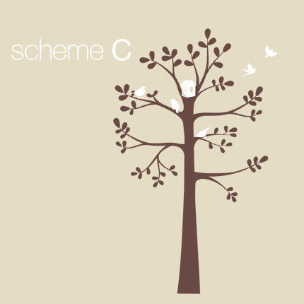 Shelving Tree Wall Decal, Color Scheme C, 55"x94"