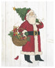"Vintage St Nick III no Words on White Wood" Print by Anne Tavoletti, 18"x22"