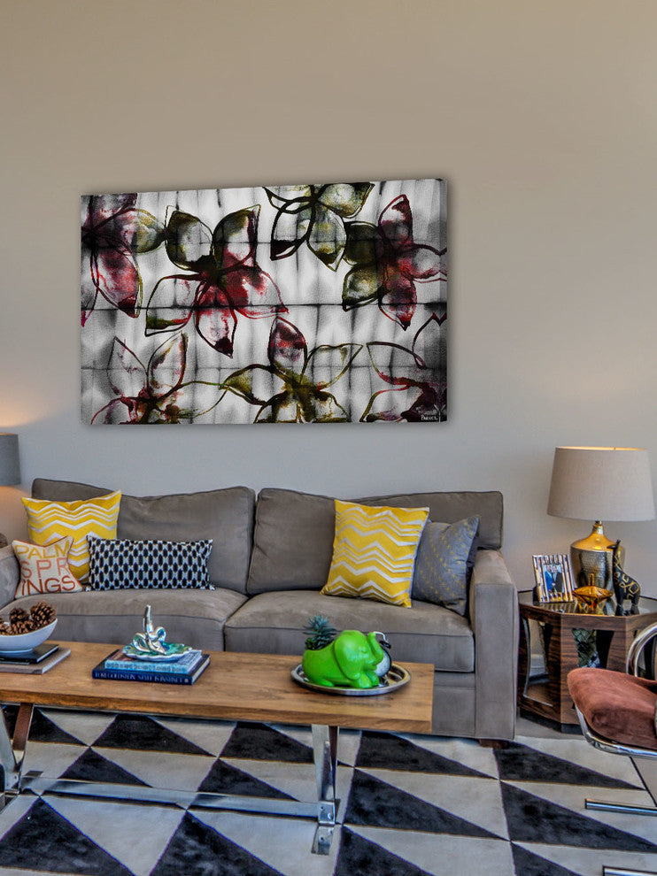 "Floral Outlines" Fine Art Canvas Print, 24"x16"