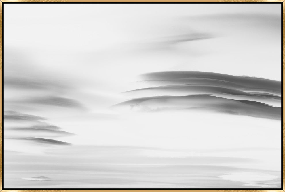 36x24 Lenticular Clouds XIV, Framed Artwork, Gold
