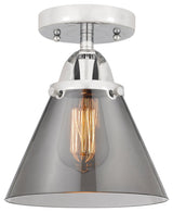 Large Cone Semi-Flush Mount, Polished Chrome, Plated Smoke, Plated Smoke