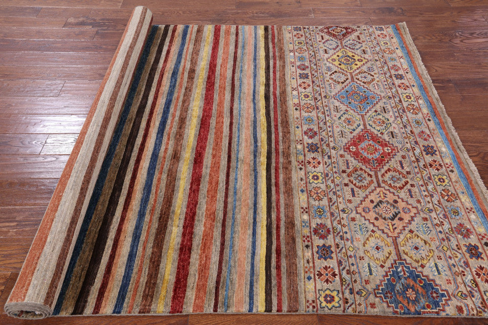 5' 7" X 8' 6" Super Kazak Khorjin Hand-Knotted Rug Q7438