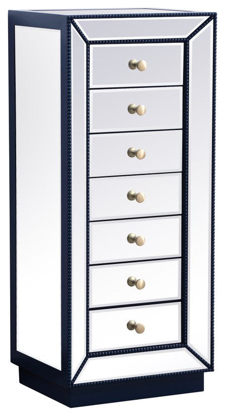 Ruby 18" Mirrored Lingere Chest, Blue