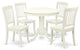 5-Piece Round 36" Table and 4 Vertical Slatted Chairs