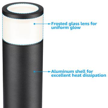 Leonlite Stille 8-Pack 5W Waterproof LED Pathway Light, Matte Black, 4000k Cool White