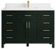 Cambridge 48 Single Sink Bath Vanity in Dark Forest Green 1.5" White Quartz
