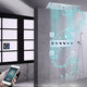 Thermostatic Recessed Ceiling Mount Led Rainfall Shower System, F Chrome Polishe