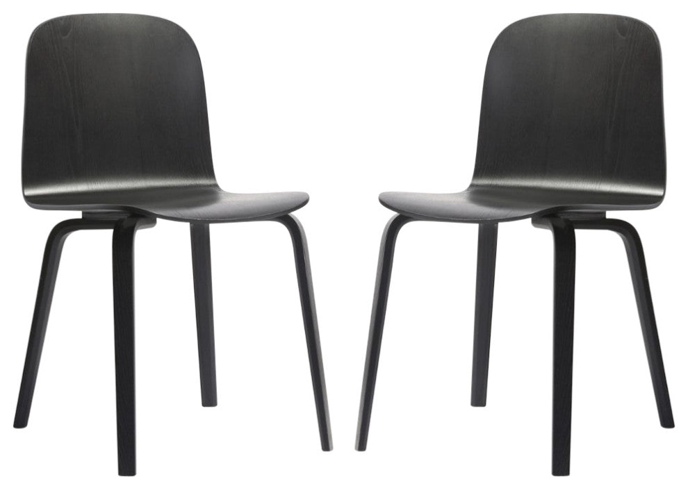Elite Living Glen, Set of 2, Modern Wooden Dining Side Chair, Black