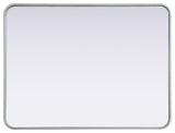 Home Living Contour Metal Rectangle Mirror 27x36, Silver