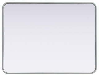 Home Living Contour Metal Rectangle Mirror 27x36, Silver