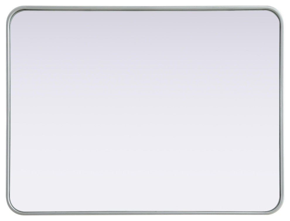Home Living Contour Metal Rectangle Mirror 27x36, Silver