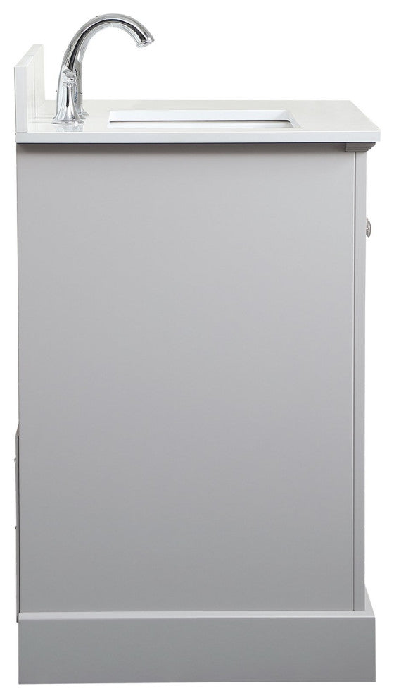Elegant VF15532GR-BS 32"Single Bathroom Vanity, Gray With Backsplash