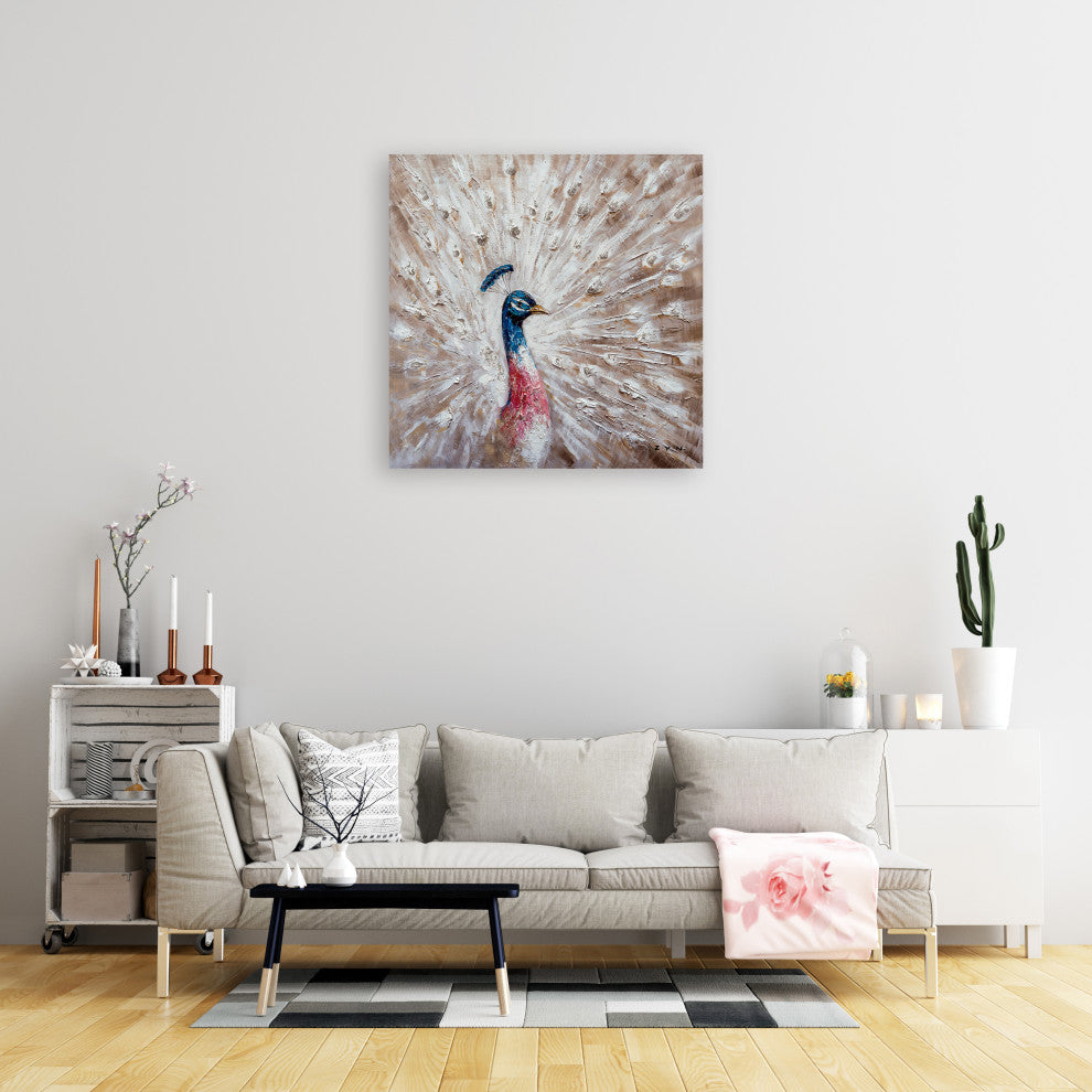 Hand Painted "The Noble Peacock" oil paiting original Art