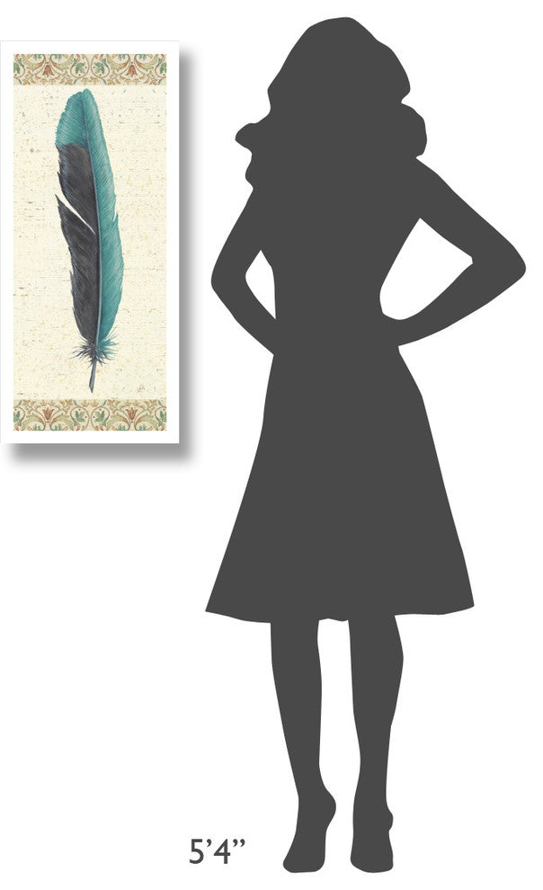 "Feather Tales V" Digital Paper Print by Daphne Brissonnet, 14"x32"