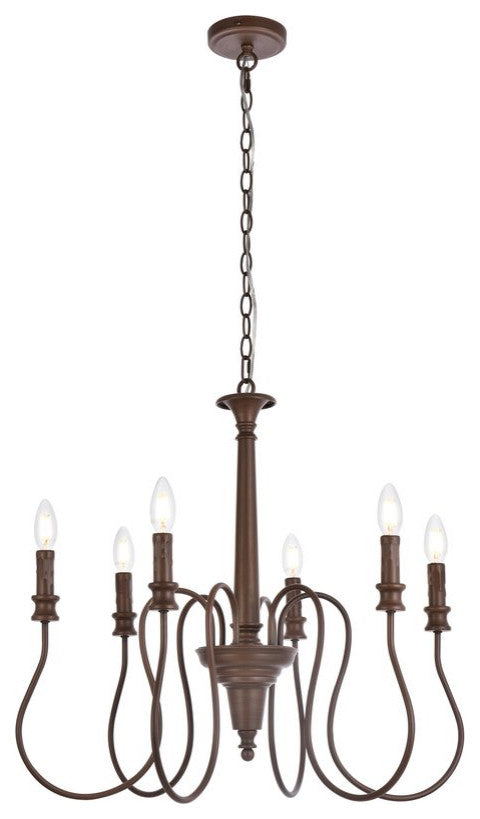 Fiona 6-Light Pendant, Weathered Oak