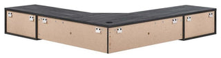 Modway Render Wall Mount Corner Modern Wood Office Desk in Charcoal
