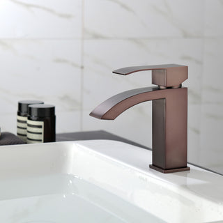 Single Handle Deck Mount Bathroom Faucet, Brown