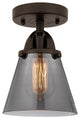 Small Cone Semi-Flush Mount, Oil Rubbed Bronze, Plated Smoke, Plated Smoke