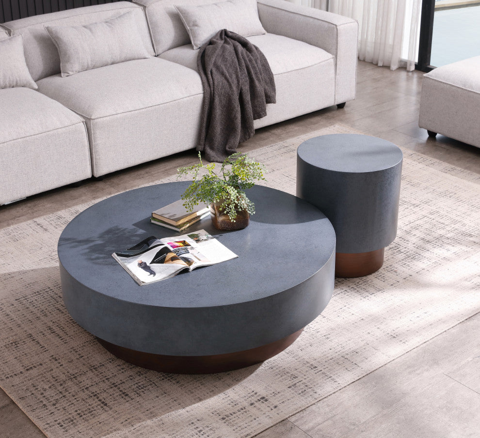 Modrest Zachary Modern Metal and Antique Copper Coffee Table