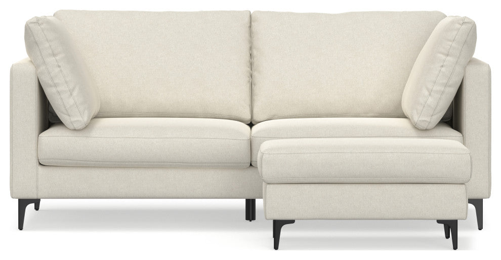 Ava 76-inch Sofa and Ottoman Set in Tightly Woven Performance Fabric