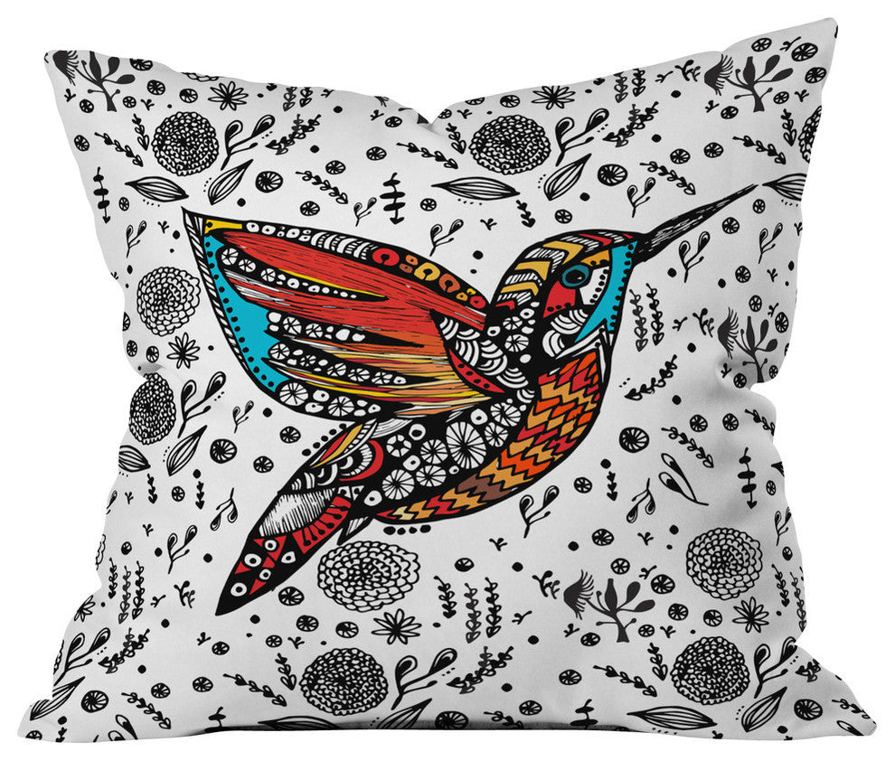 Deny Designs Julia Da Rocha Humming Bird In Paradise Outdoor Throw Pillow
