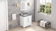 Cade Transitional 30" White Bathroom Vanity, Boulder Cultured Marble Vanity Top
