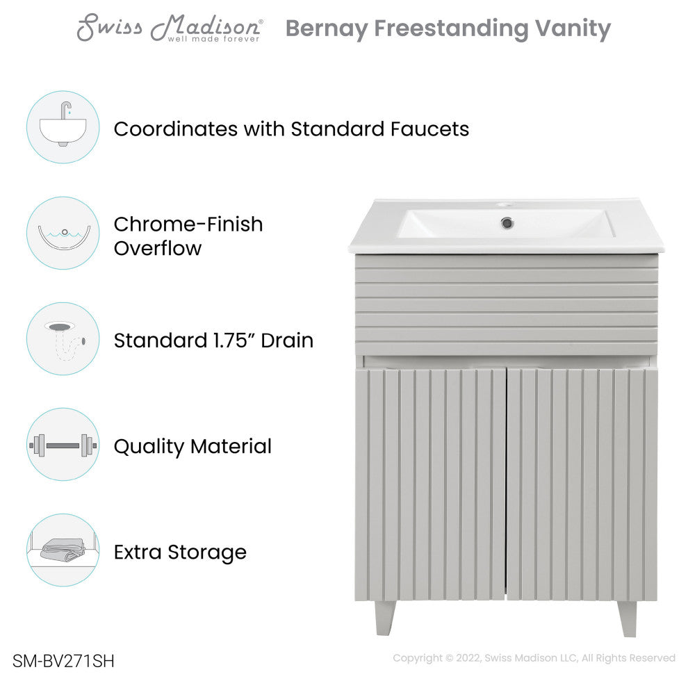 Bernay 24" Bathroom Vanity, Shell