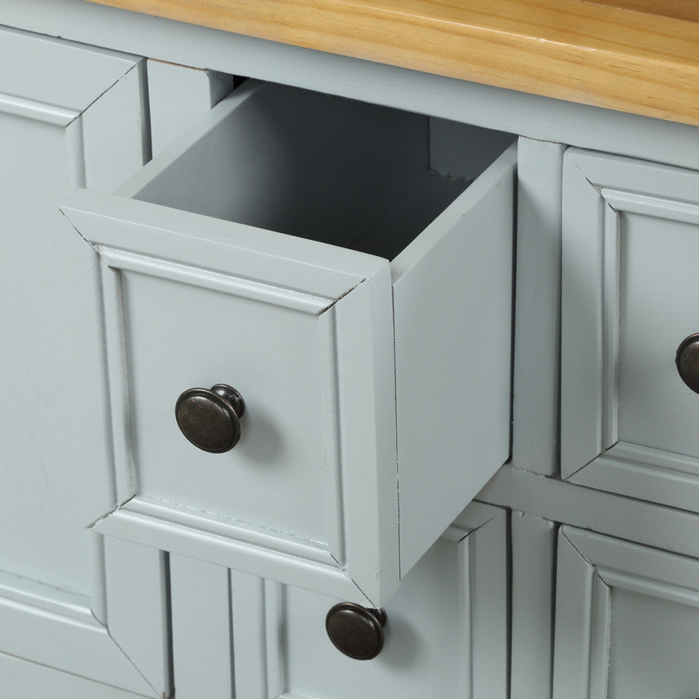 TATEUS 46" Console Table Buffet Sideboard Storage Drawers Cabinets Sofa Tables, Lime White