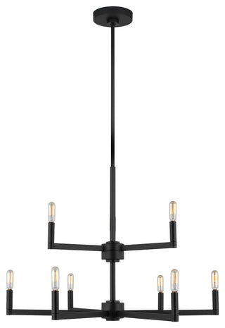 Fullton Nine Light Chandelier, Midnight Black