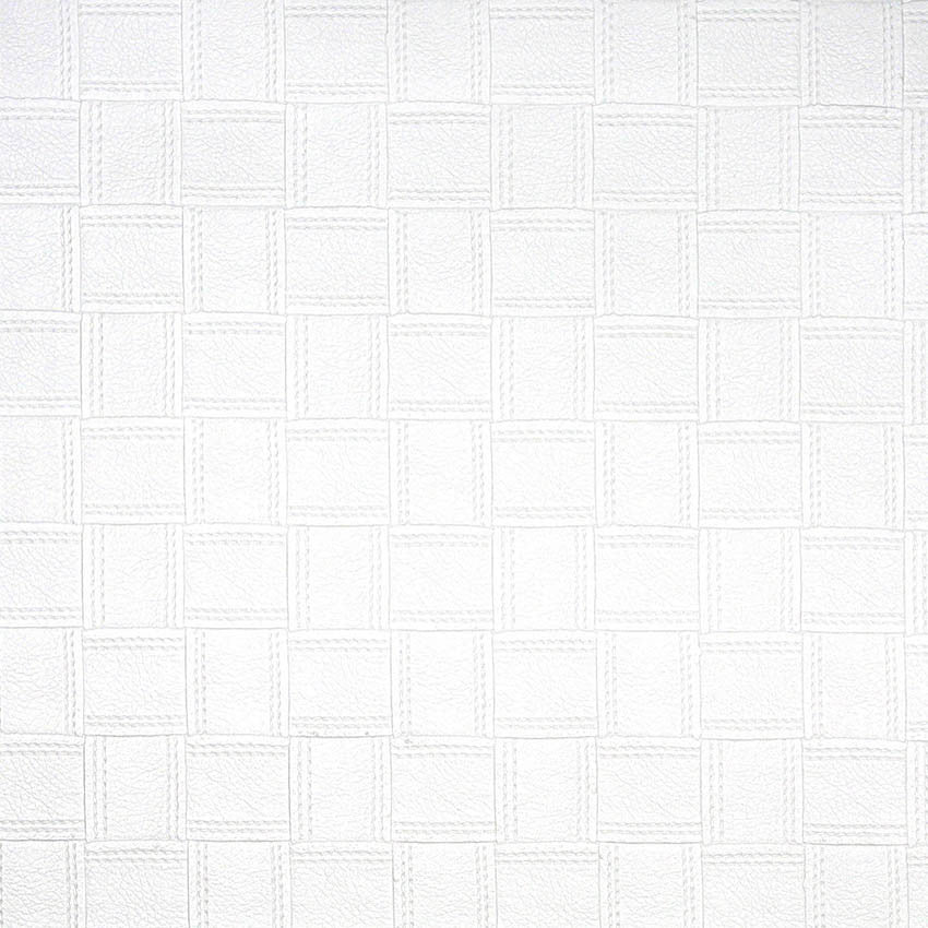 White Basket Woven Upholstery Faux Leather By The Yard