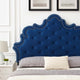 Tufted Headboard, Nailhead, King California, Blue Navy, Velvet, Modern