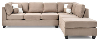 Solana Micro Suede Sectional, Mocha Micro Suede
