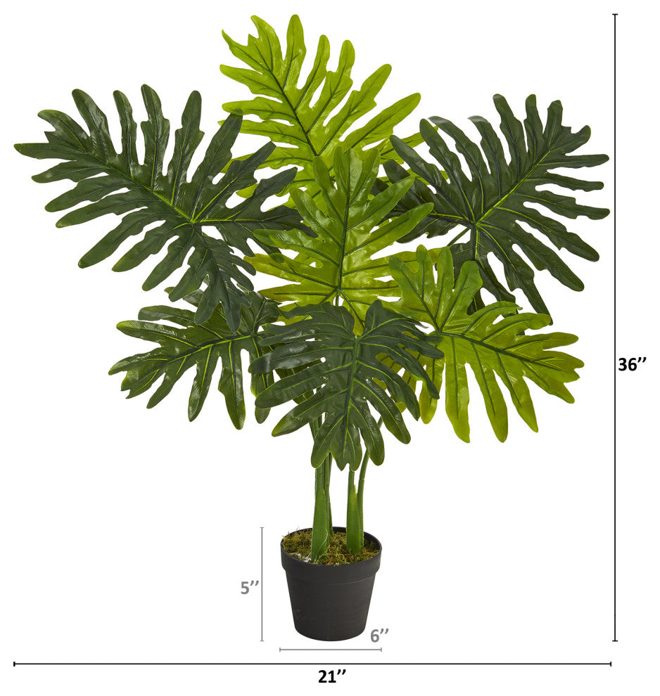 3' Philodendron Artificial Plant, Real Touch