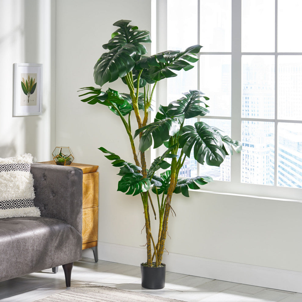 Dorse Artificial Monstera Tree, 46" W X 35" D X 71" H