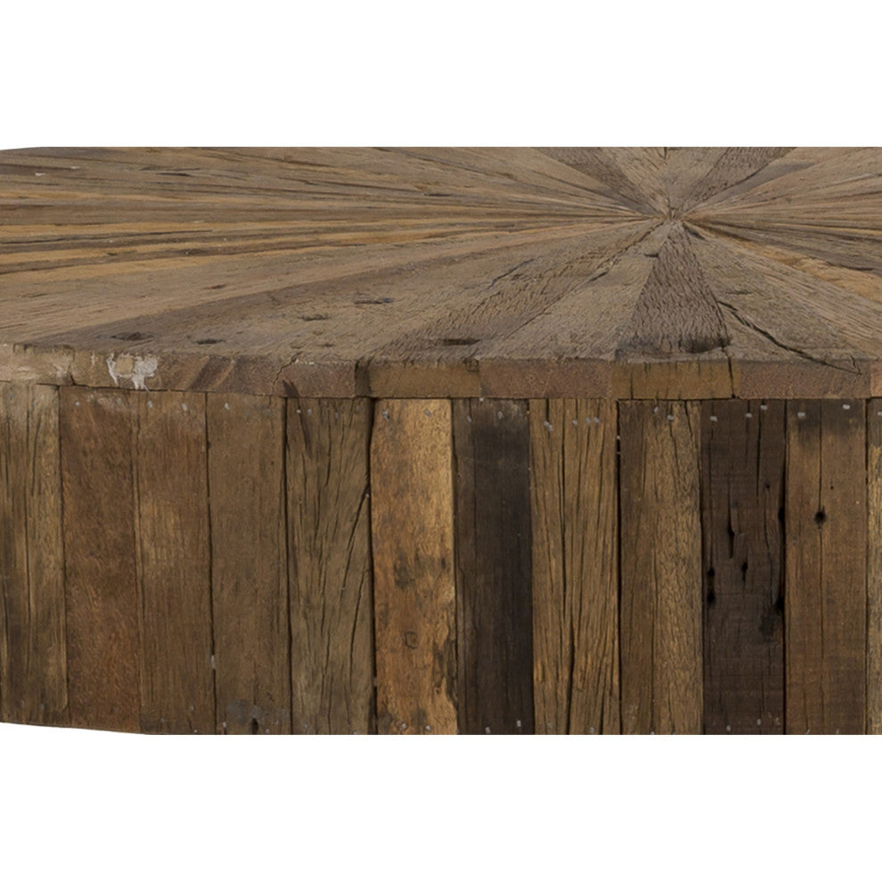 Benzara BM286506 Coffee Table, Reclaimed Wood, Hairpin Legs, Brown and Black