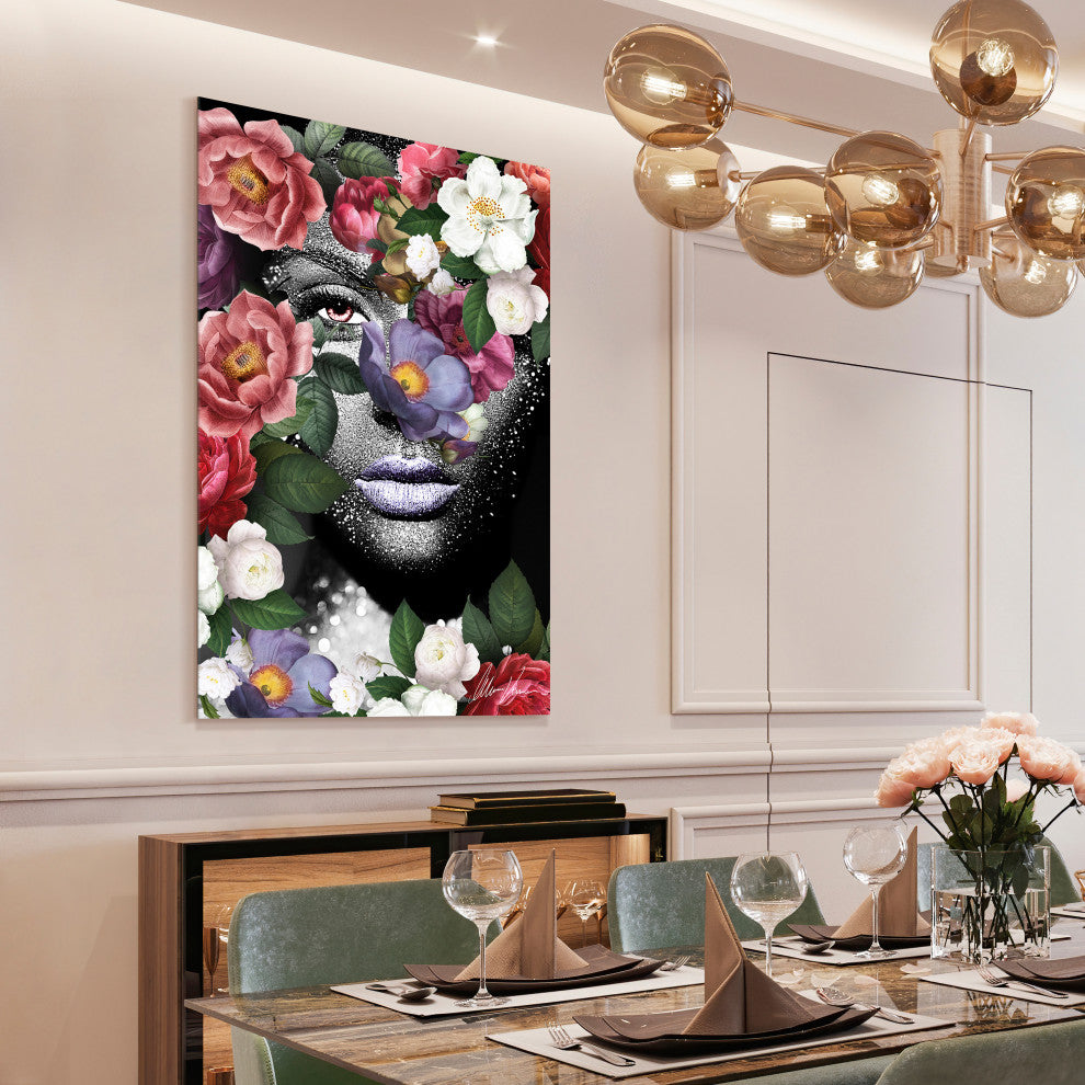 "Earth Goddess" Frameless Free Floating Tempered Glass Panel Wall Art Set of 2